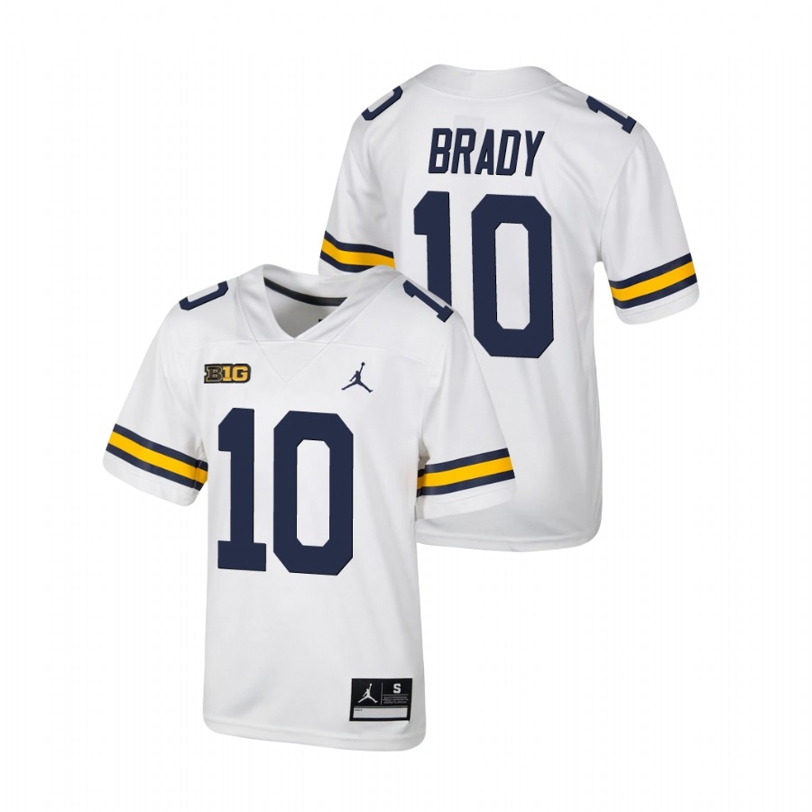Tom Brady Michigan Wolverines Youth NCAA #10 White Untouchable College Stitched Football Jersey BXQ0354IY